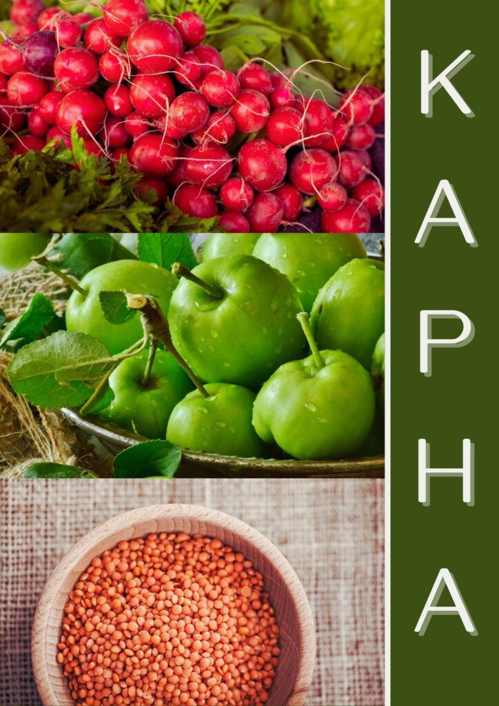 3 alimentos para Kapha dosha en verano: rabanitos, manzana verde y lentejas rojas